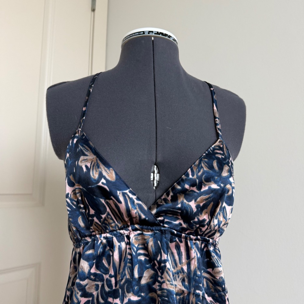 Vintage Y2K Gap Allover Print Babydoll Satin Top Size Small